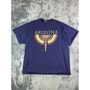 Vintage Arizona Graphic T-Shirt XL USA Made Tribal Eagle Southwest Art Print Tee